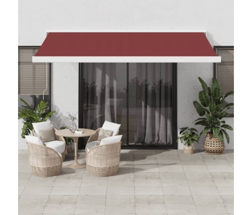 Toldo retráctil automático burdeos 450x300 cm