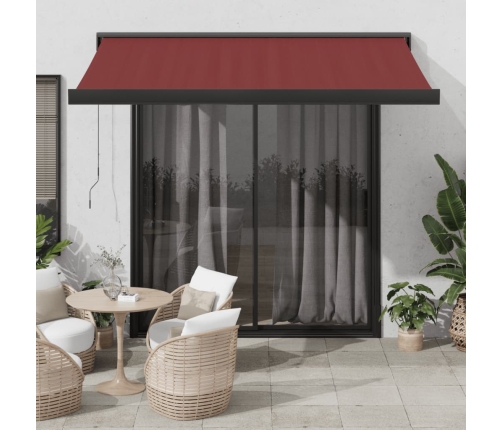 Toldo retráctil automático burdeos 300x250 cm