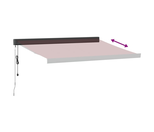 Toldo retráctil automático burdeos 350x250 cm