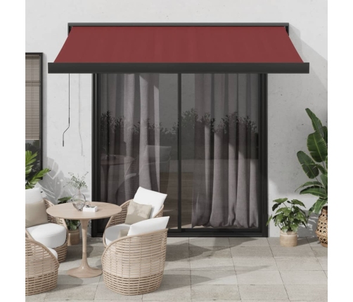 Toldo retráctil automático burdeos 350x250 cm