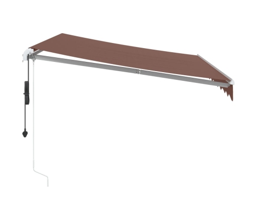 Toldo retráctil automático con luces LED marrón 300x250 cm