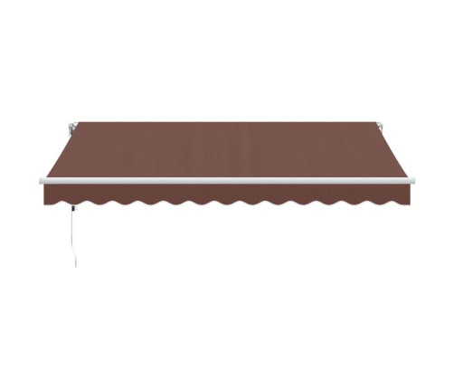 Toldo retráctil automático con luces LED marrón 350x250 cm