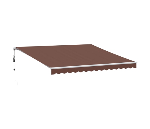 Toldo retráctil automático marrón 400x350 cm