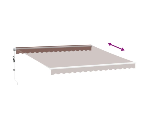 Toldo retráctil automático marrón 400x350 cm