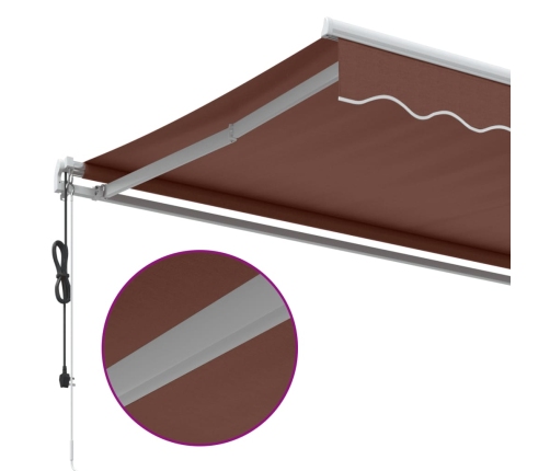 Toldo retráctil automático marrón 400x350 cm