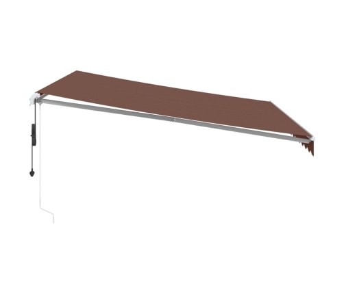 Toldo retráctil automático con luces LED marrón 400x350 cm