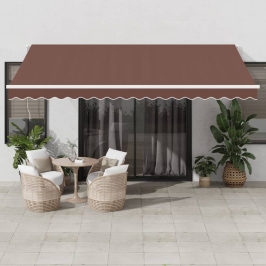 Toldo retráctil manual marrón 450x350 cm