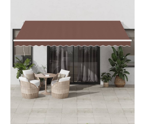 Toldo retráctil manual marrón 450x350 cm