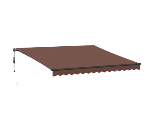 Toldo retráctil automático marrón 400x350 cm