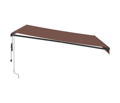 Toldo retráctil automático marrón 400x350 cm