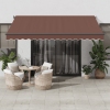 Toldo retráctil automático marrón 400x350 cm