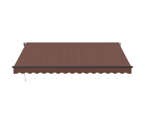 Toldo retráctil automático con luces LED marrón 400x350 cm