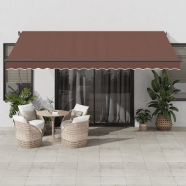 Toldo retráctil automático marrón 450x350 cm