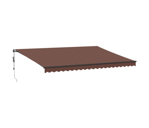 Toldo retráctil automático marrón 500x350 cm