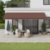 Toldo retráctil manual marrón 600x350 cm