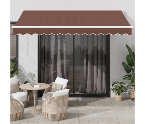 Toldo retráctil manual marrón 350x250 cm