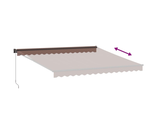 Toldo retráctil manual marrón 400x300 cm