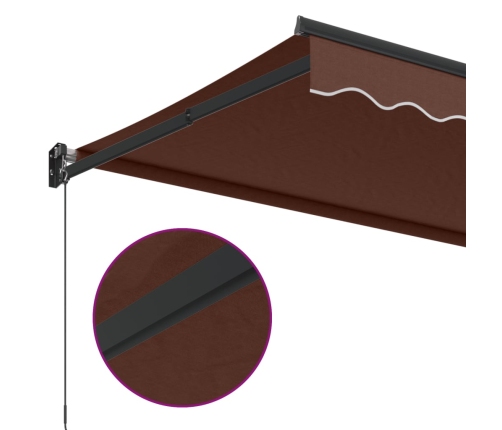 Toldo retráctil manual marrón 400x300 cm
