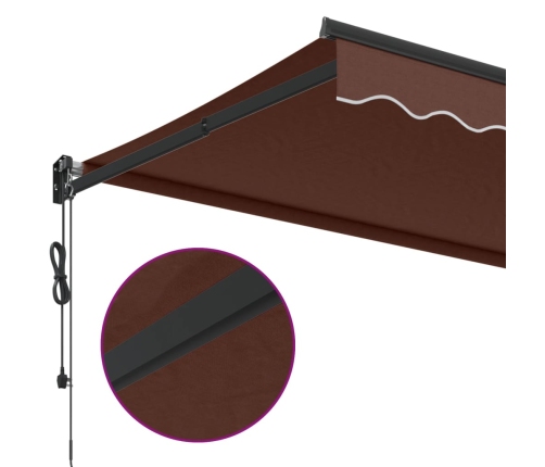 Toldo retráctil automático burdeos 300x250 cm