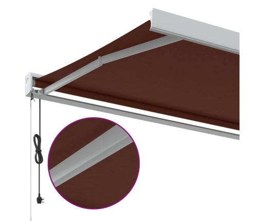 Toldo retráctil automático burdeos 300x250 cm