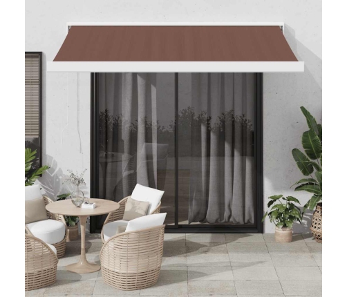 Toldo retráctil automático marrón 350x250 cm