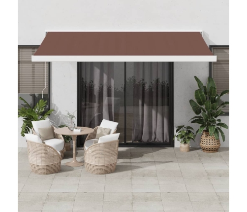 Toldo retráctil automático marrón 450x300 cm