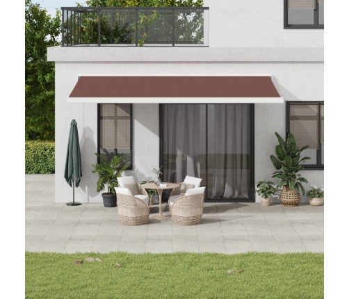 Toldo retráctil automático marrón 500x300 cm