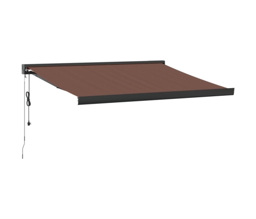 Toldo retráctil automático marrón 350x250 cm