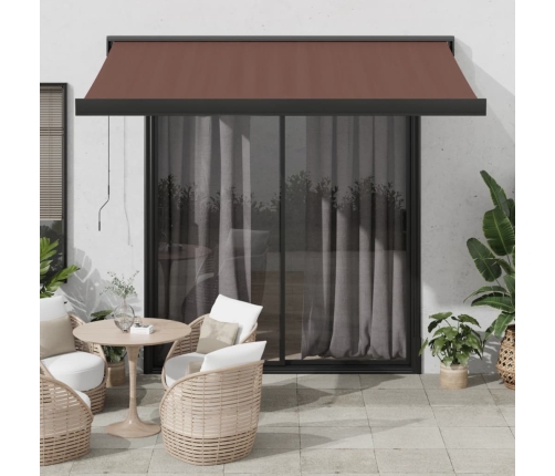 Toldo retráctil automático marrón 350x250 cm