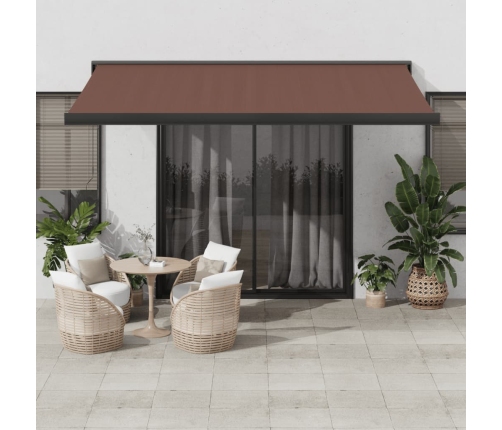 Toldo retráctil automático marrón 450x300 cm