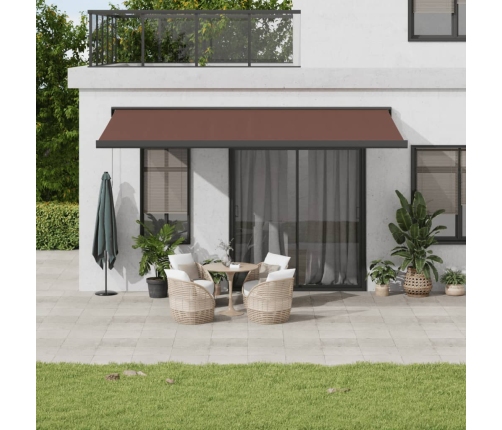 Toldo retráctil automático marrón 500x300 cm