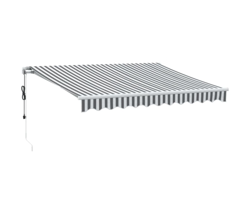 Toldo retráctil automático luz LED antracita blanco 300x250 cm