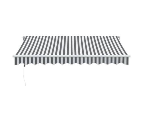 Toldo retráctil automático luz LED antracita blanco 300x250 cm