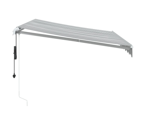 Toldo retráctil automático luz LED antracita blanco 300x250 cm