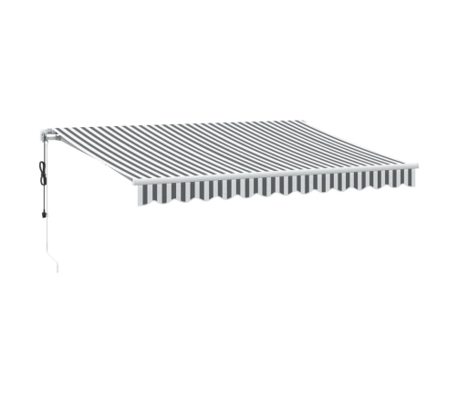 Toldo retráctil automático luz LED antracita blanco 350x250 cm