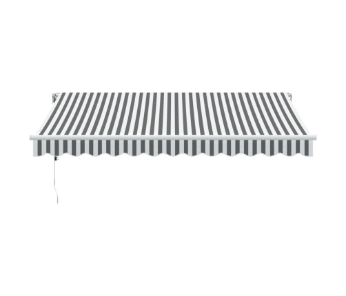 Toldo retráctil automático luz LED antracita blanco 350x250 cm