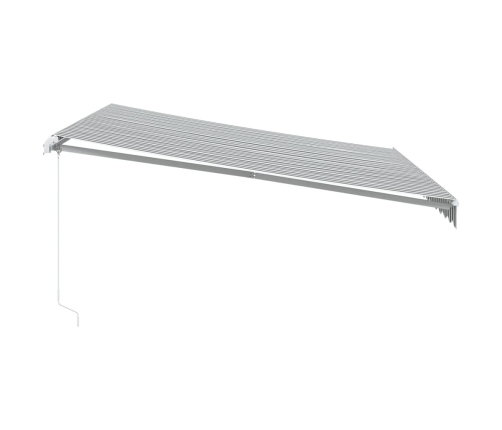 Toldo retráctil manual con luz LED antracita y blanco 400x300cm