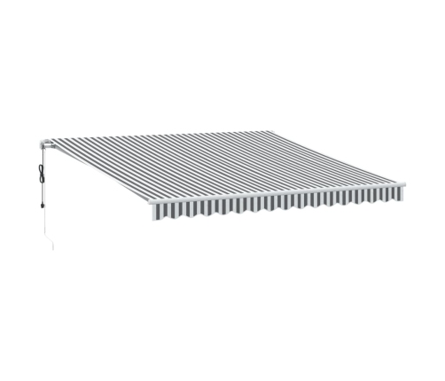 Toldo retráctil automático luz LED antracita blanco 400x300cm