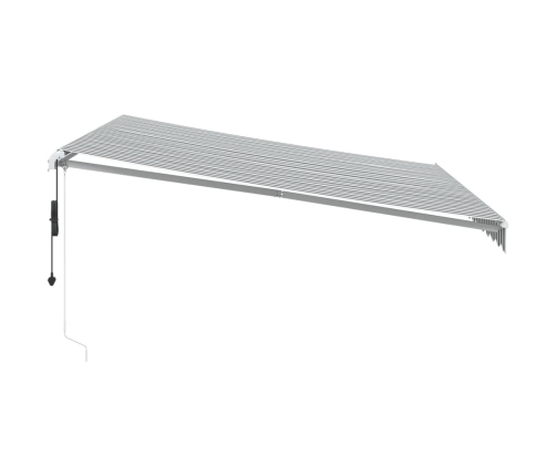 Toldo retráctil automático luz LED antracita blanco 400x300cm