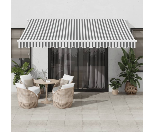 Toldo retráctil automático luz LED antracita blanco 400x300cm