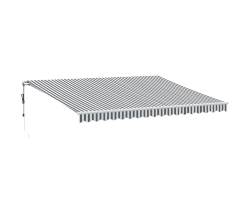 Toldo retráctil automático luz LED antracita blanco 450x300 cm