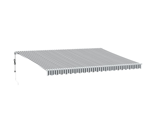 Toldo retráctil automático luz LED antracita blanco 500x300 cm