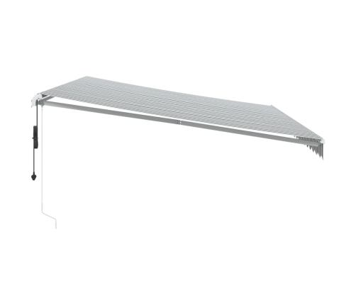 Toldo retráctil automático luz LED antracita blanco 500x300 cm