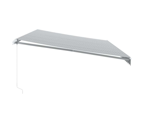 Toldo retráctil manual con luces LED antracita blanco 600x300cm