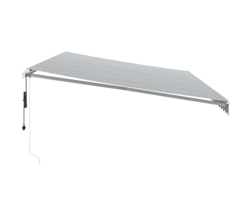 Toldo retráctil automático luces LED antracita blanco 600x300cm