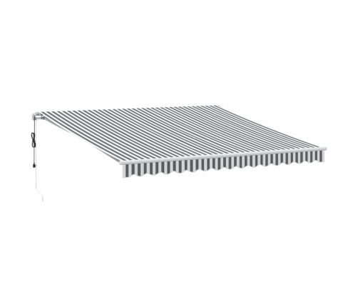 Toldo retráctil automático gris antracita y blanco 400x350 cm