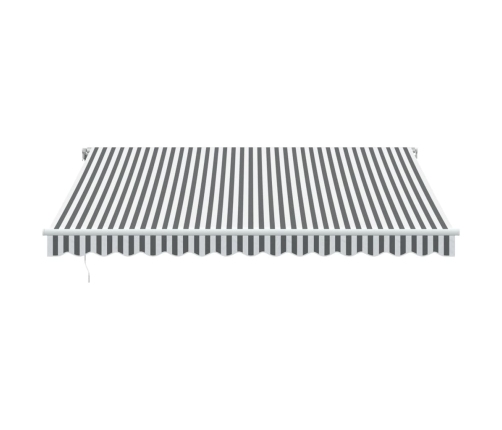 Toldo retráctil automático gris antracita y blanco 400x350 cm