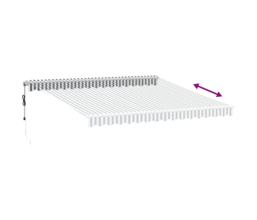 Toldo retráctil automático gris antracita y blanco 400x350 cm