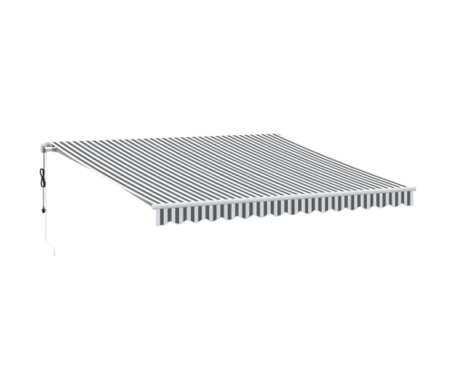 Toldo retráctil automático luz LED antracita blanco 400x350cm