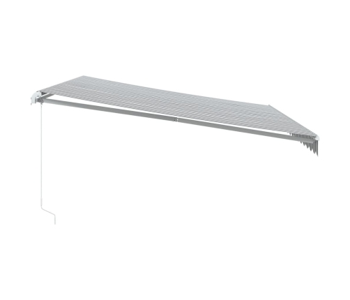 Toldo retráctil manual luz LED antracita y blanco 450x350 cm